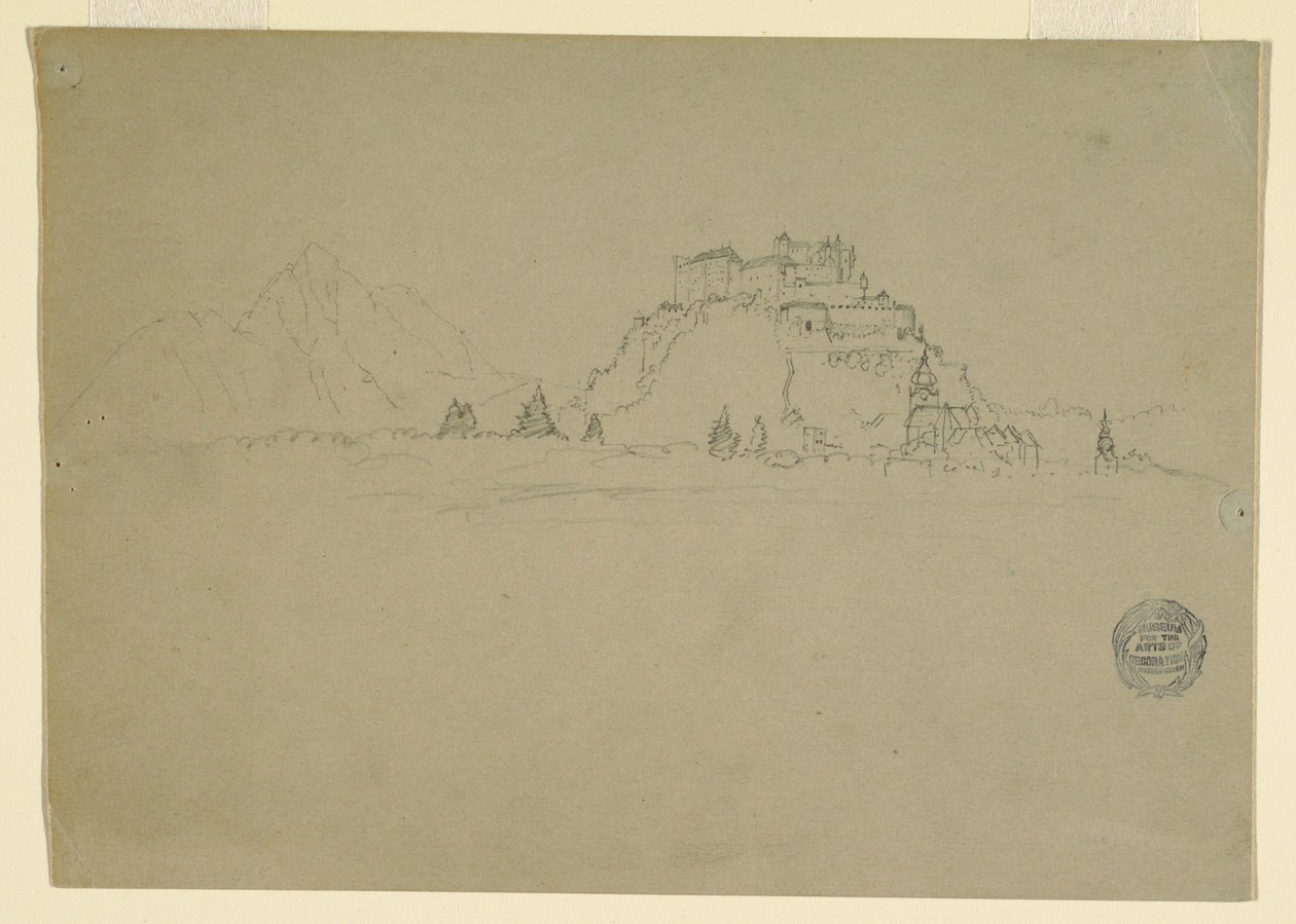 Kresba, Hehensalzburg, Rakousko (verso), 1868 od Frederic Edwin Church