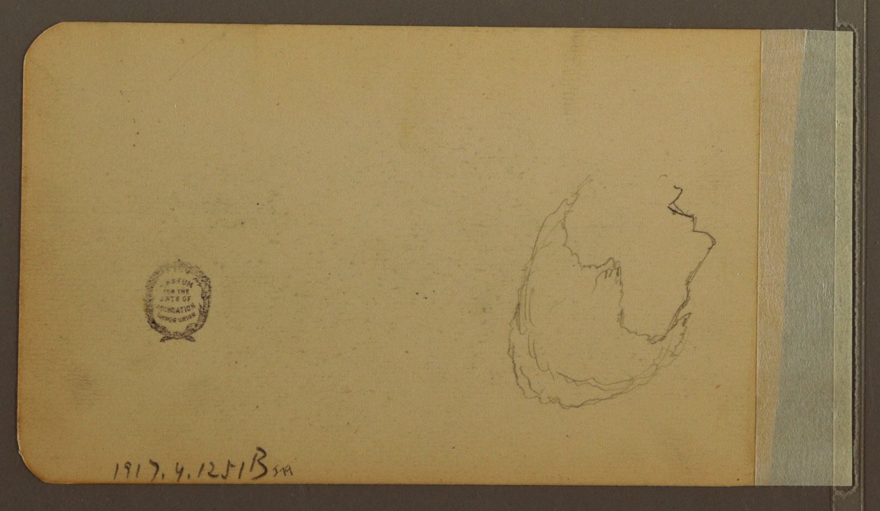 Kresba, Hills; Verso: Hlava, 1889 od Frederic Edwin Church