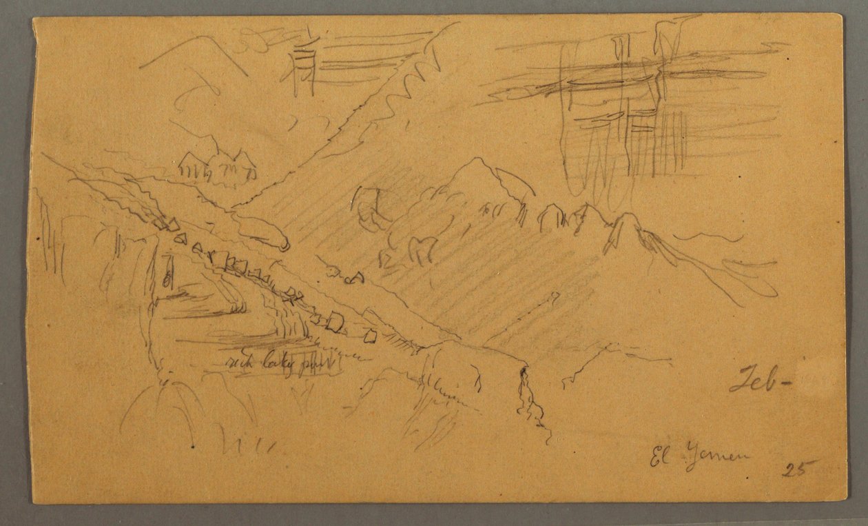 Kresba, Hillside, únor 1869  od Frederic Edwin Church