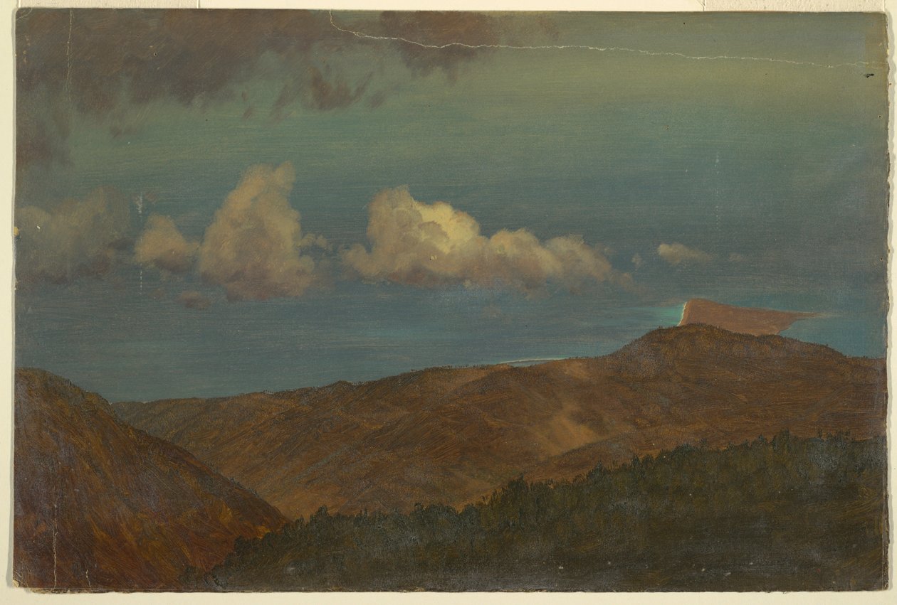 Kresba, Kopcovitá krajina, 1865 od Frederic Edwin Church