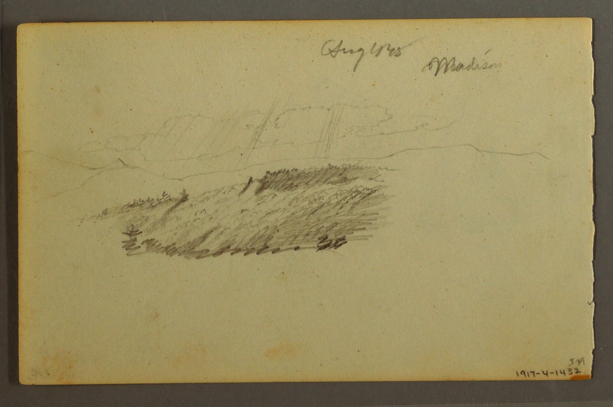 Kresba, Dům, plachetnice, rostlina, září 1844 od Frederic Edwin Church