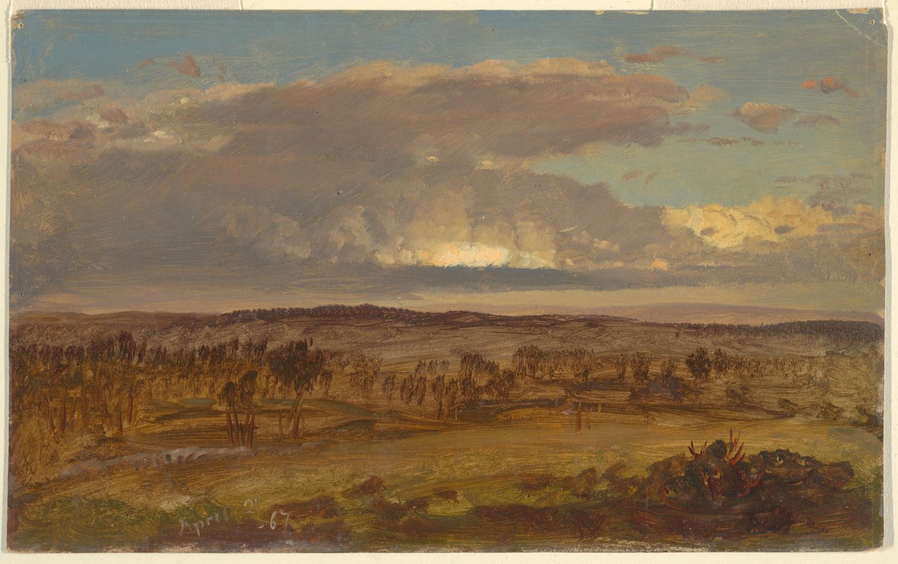 Kresba, Hudson Valley, duben 1867 od Frederic Edwin Church