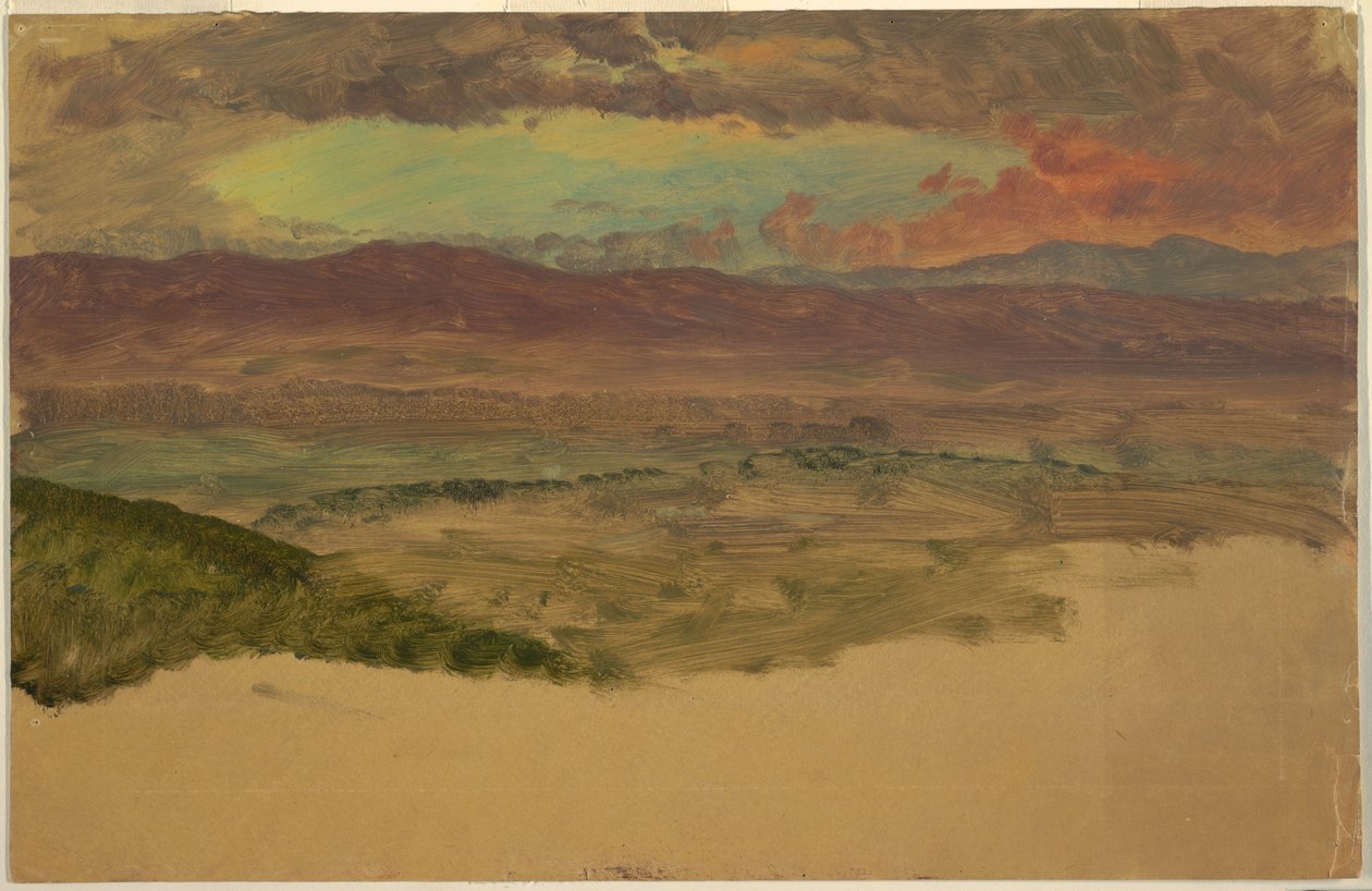 Kresba, Krajina v údolí Hudson, asi 1880 od Frederic Edwin Church