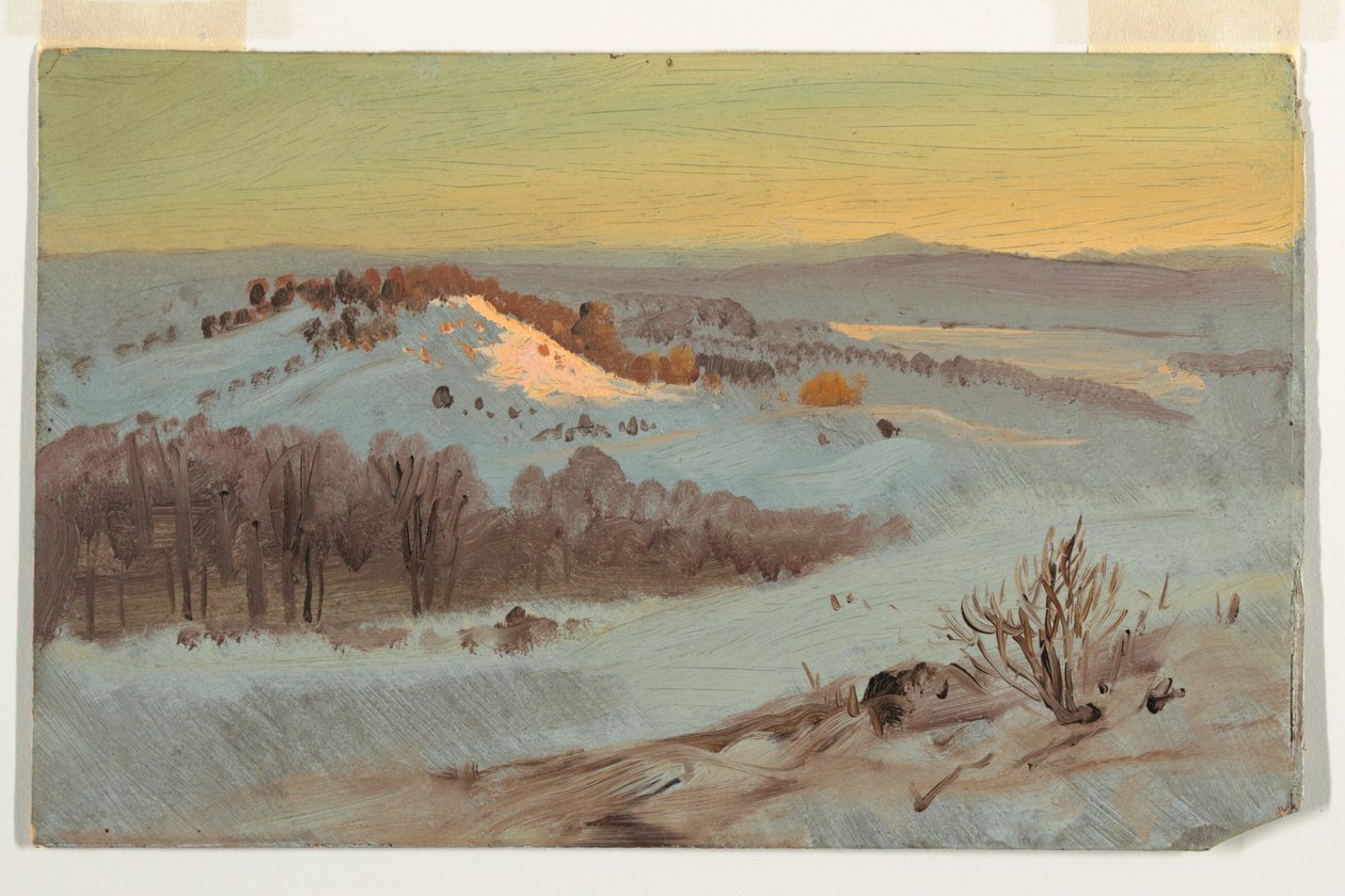 Kresba, Hudson Valley, New York v zimě, 1869-70 od Frederic Edwin Church