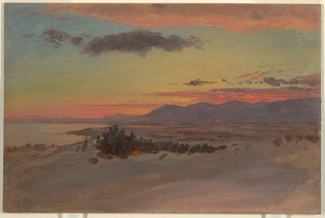 Kresba, Hudson Valley v zimě, Pohled na jihozápad od Olany, 1870–80 od Frederic Edwin Church
