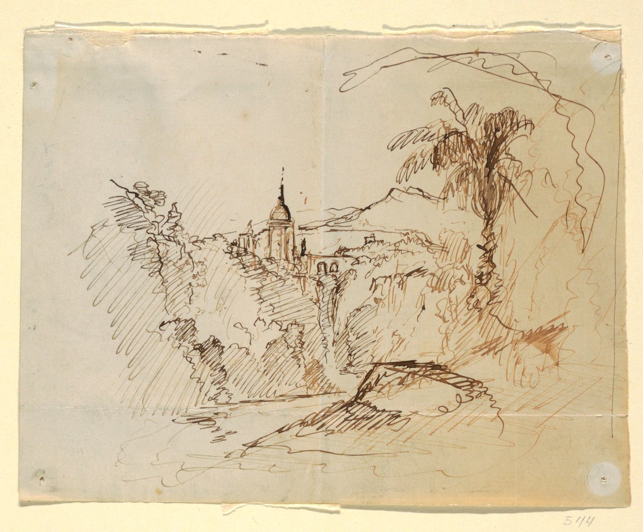 Kresba, Imaginární krajina, 1865-66 od Frederic Edwin Church