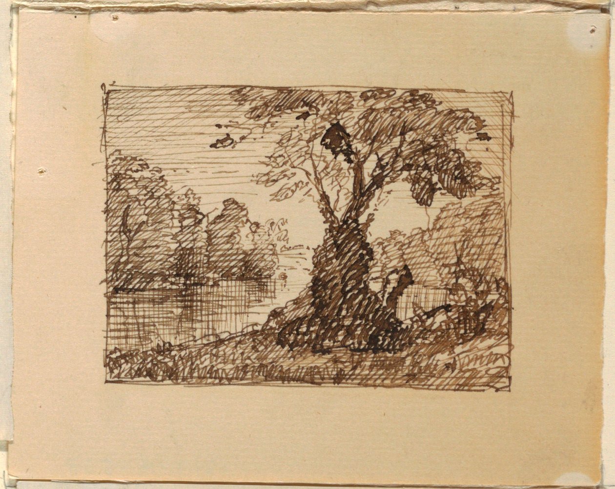Kresba, Imaginární říční krajina, asi 1870-73 od Frederic Edwin Church