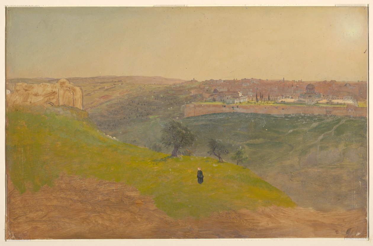 Kresba, Jeruzalém z Olivové hory, březen 1868 od Frederic Edwin Church