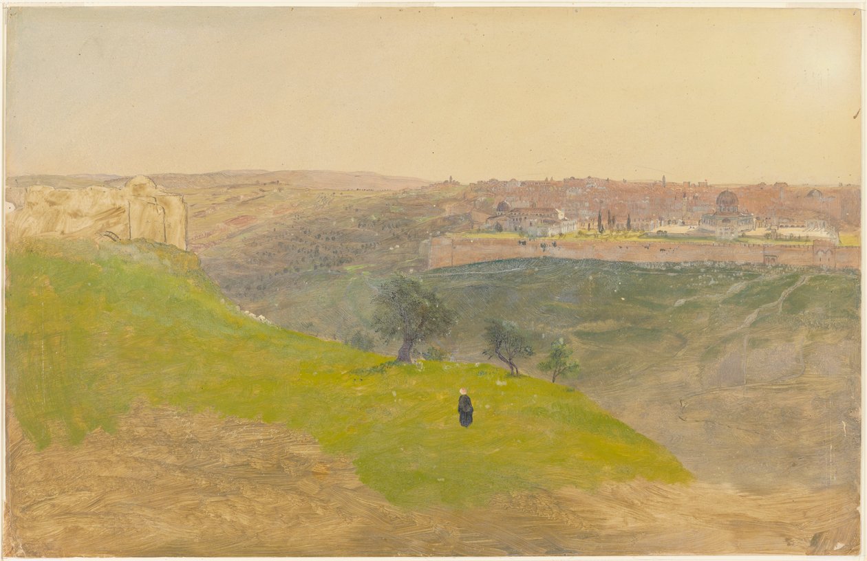 Kresba, Jeruzalém z Olivové hory, březen 1868 od Frederic Edwin Church