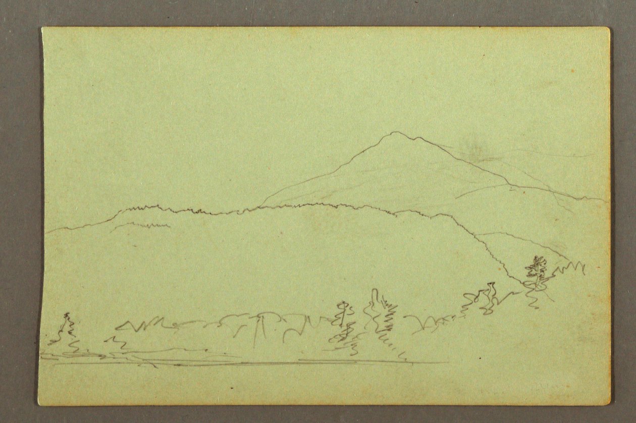 Kresba, jezero, hillrange, pravděpodobně 1856 od Frederic Edwin Church
