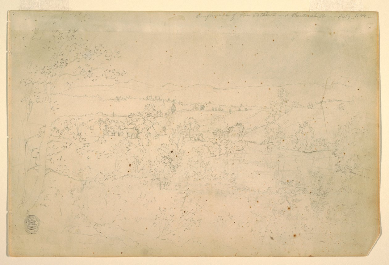 Kresba, Krajina, červenec 1844 od Frederic Edwin Church