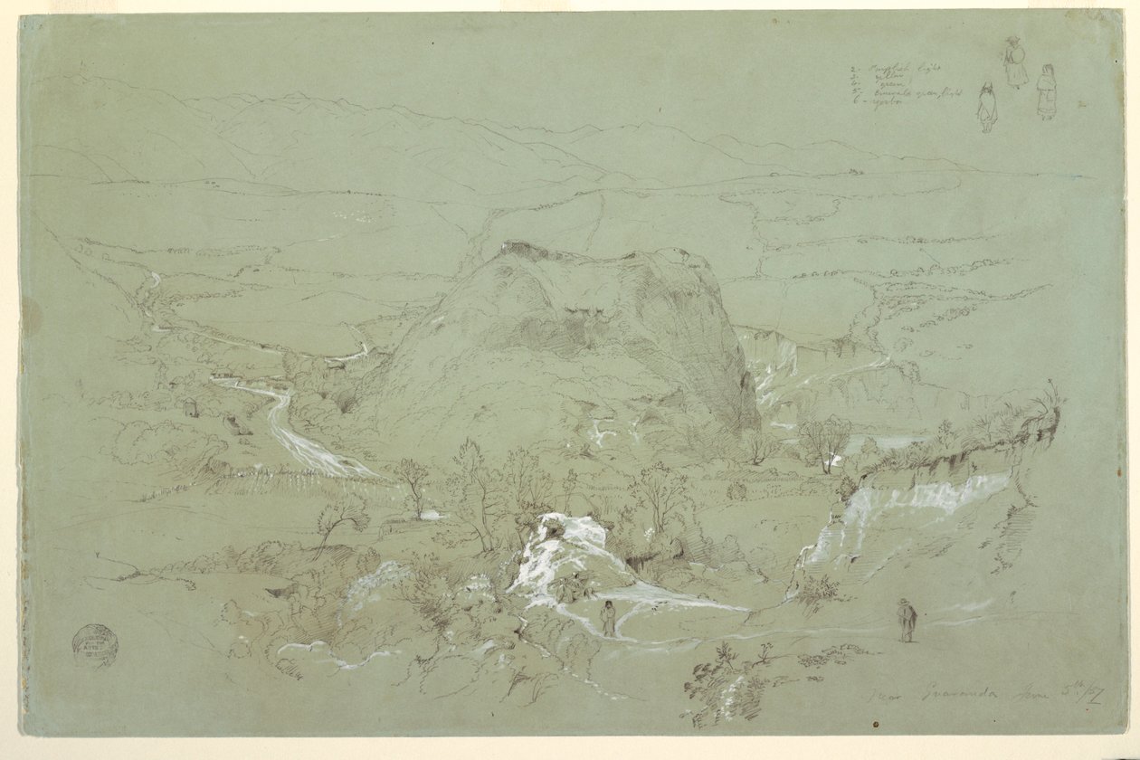 Kresba, Krajina poblíž Guarandy, Ekvádor, 5. června 1857 od Frederic Edwin Church
