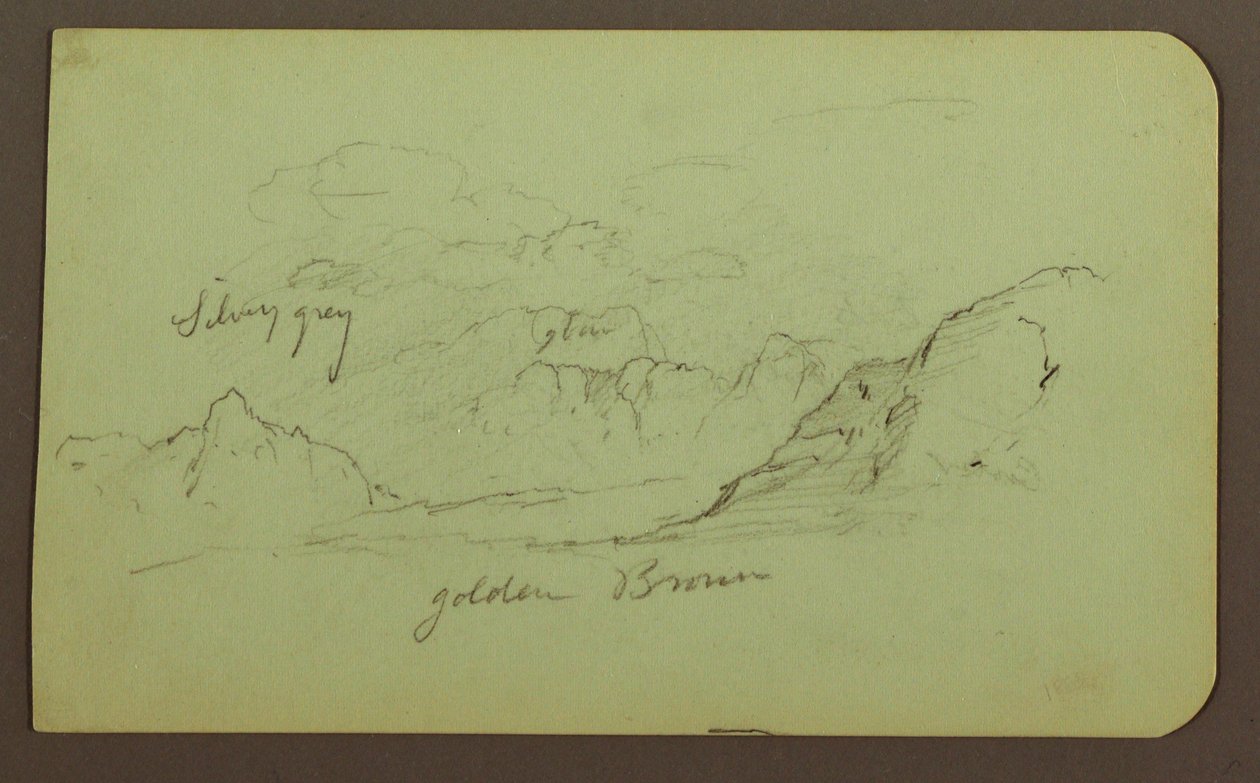 Kresba, krajina; Verso: postavy, kostel, 1883 od Frederic Edwin Church
