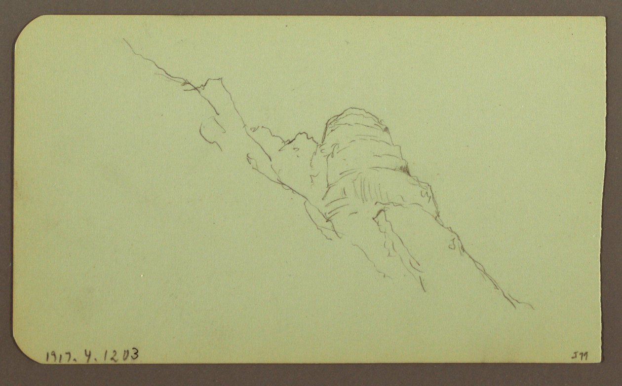 Kresba, Krajina; Verso: Horská krajina, 1883 od Frederic Edwin Church