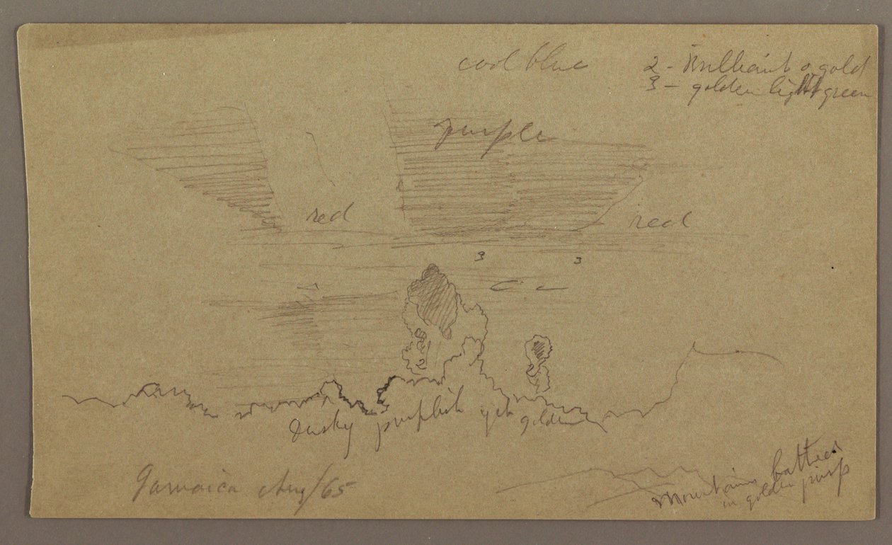 Kresba, krajina; Verso: obloha, srpen 1865 od Frederic Edwin Church