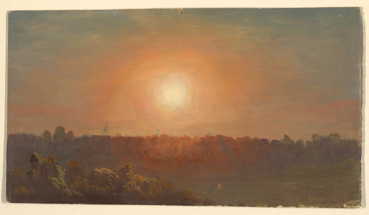 Kresba, Krajina při západu slunce, 1860-70 od Frederic Edwin Church