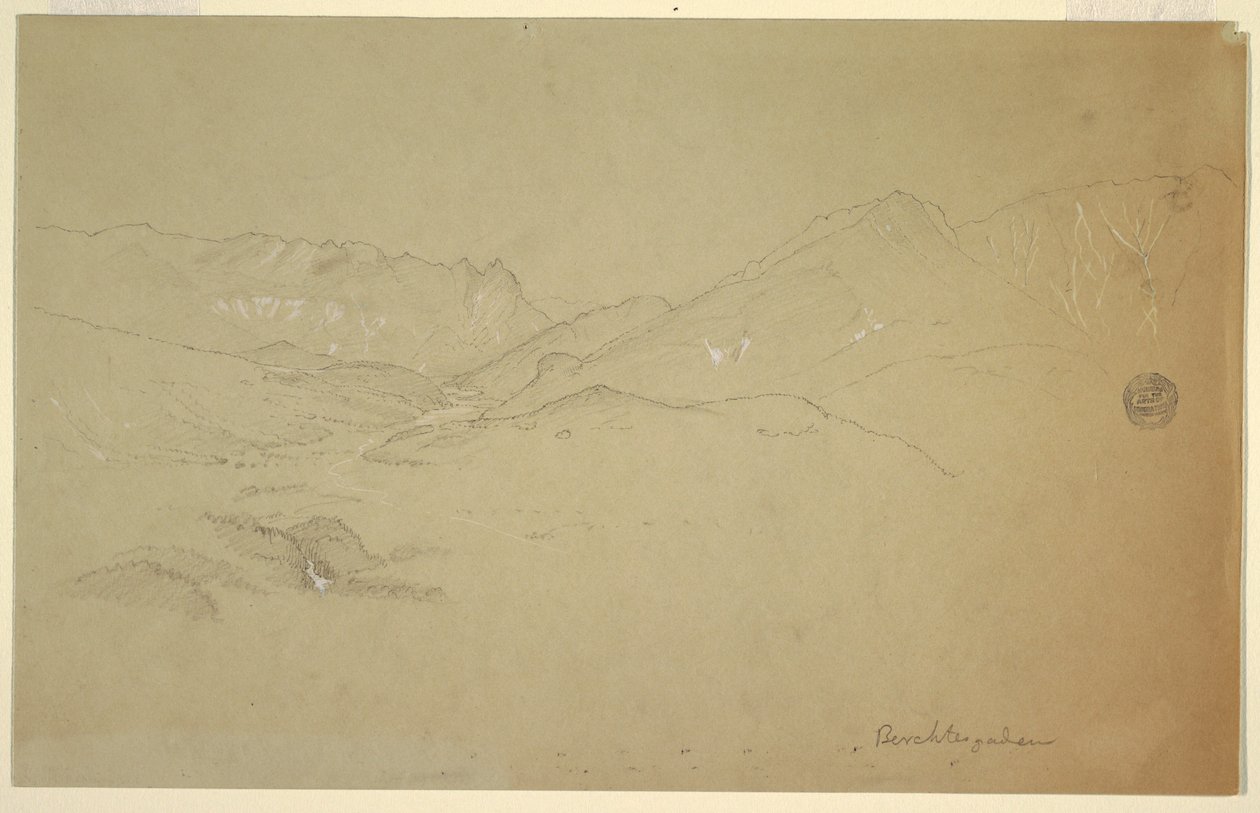 Kresba, Krajina u Berchtesgadenu, červen-červenec 1868 od Frederic Edwin Church