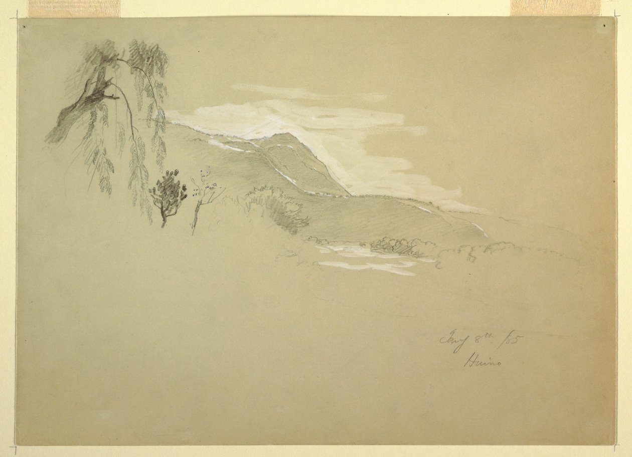Kresba, Krajina u Huino, Mexiko, 8. ledna 1885 od Frederic Edwin Church