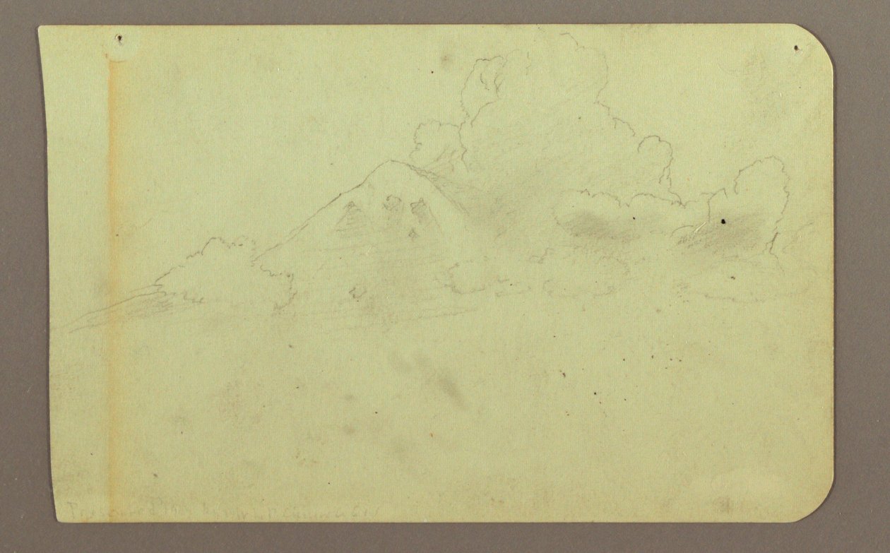Kresba, Krajina s mraky; Verso: Hora, 1883 od Frederic Edwin Church