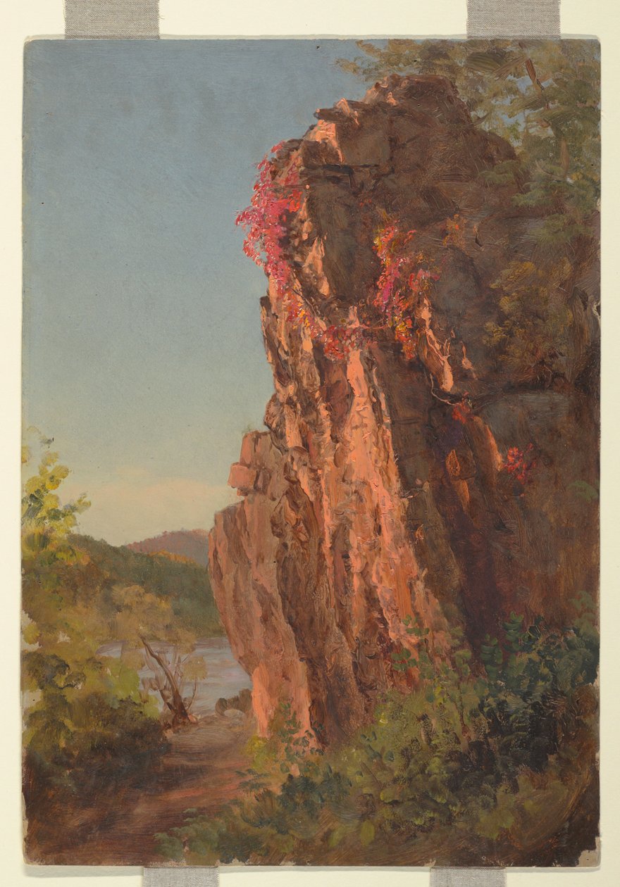 Kresba, Krajina s velkou skálou, pravděpodobně Severní Karolína, 1865-70 od Frederic Edwin Church