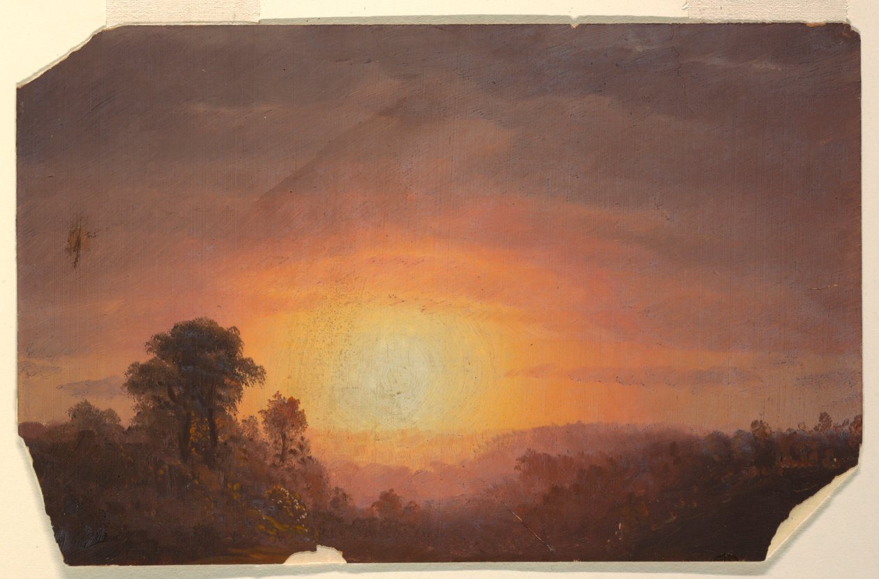 Kresba, Krajina se západem slunce, 1860-70 od Frederic Edwin Church