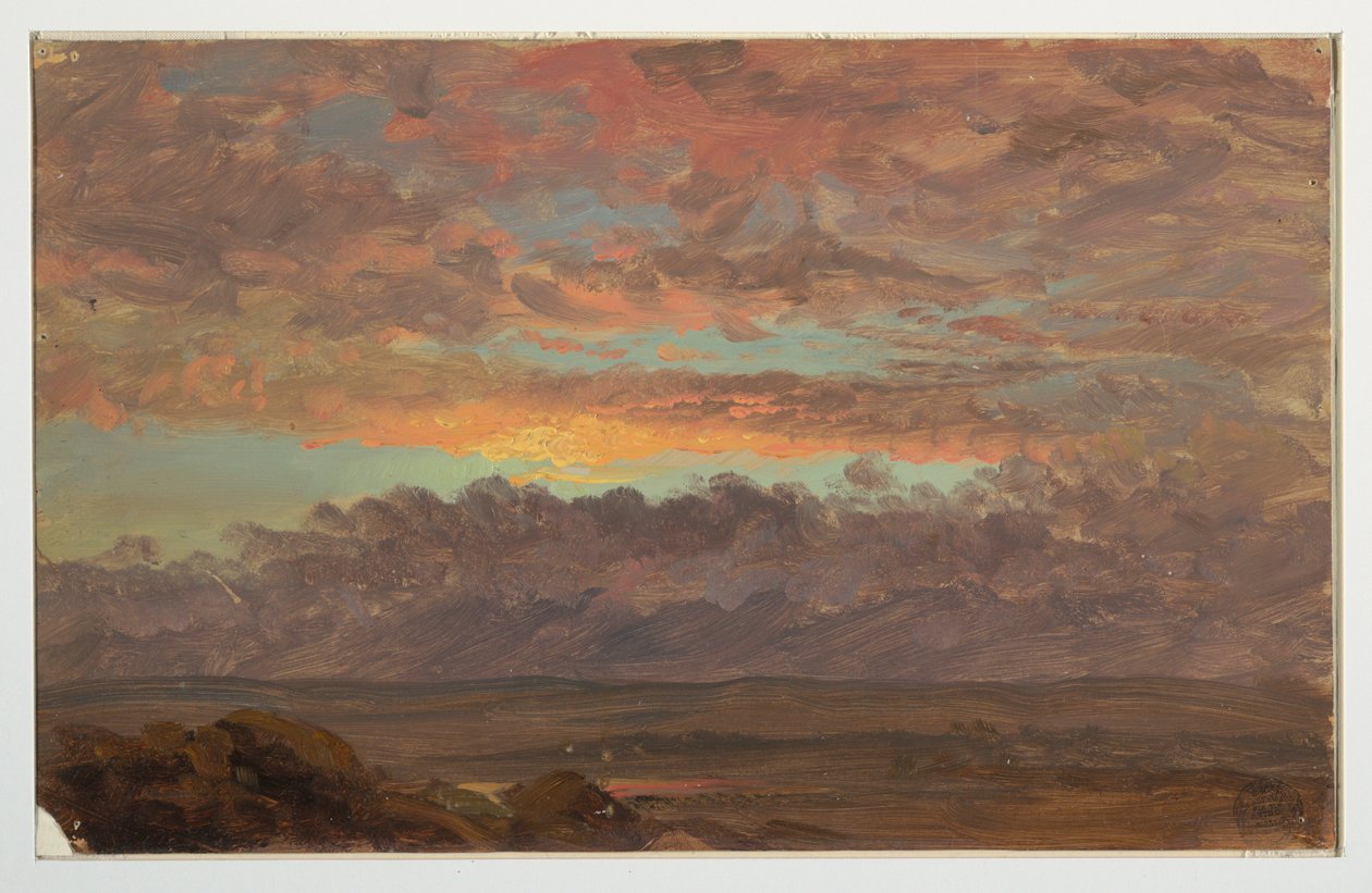 Kresba, Pohled přes údolí Hudson, New York, asi 1867 od Frederic Edwin Church