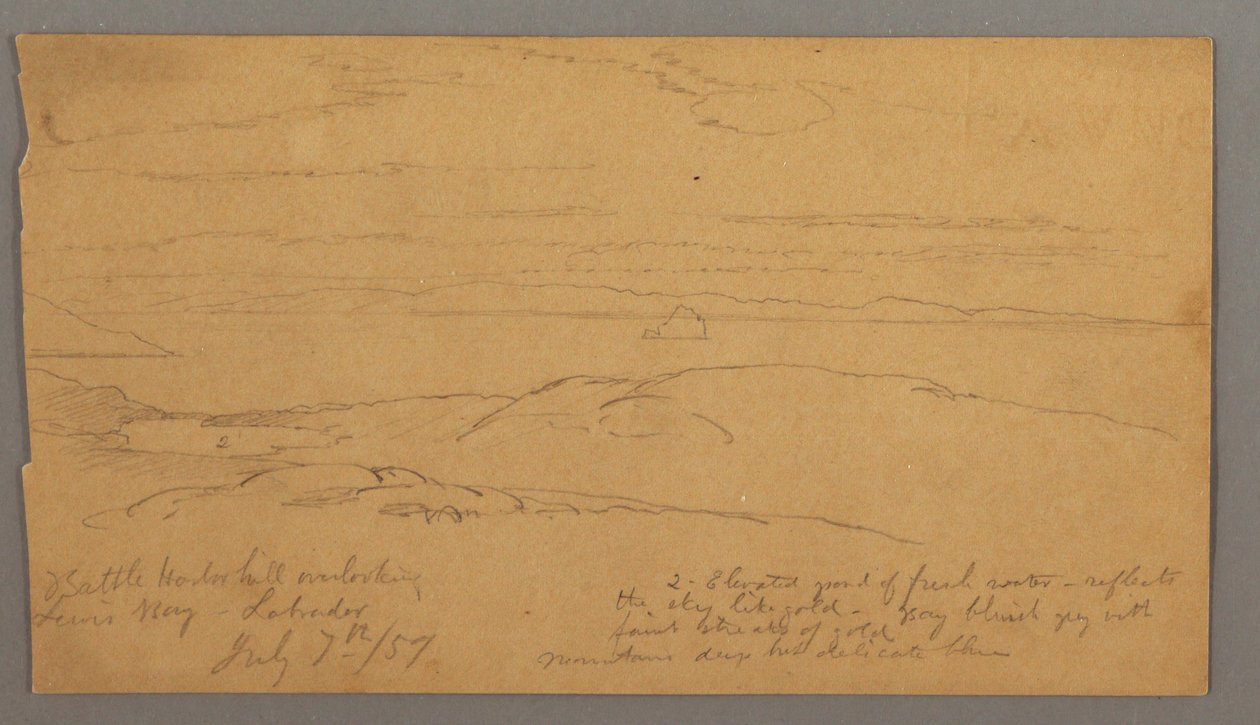 Kresba, Louis Bay, Labrador, 7. července 1859 od Frederic Edwin Church
