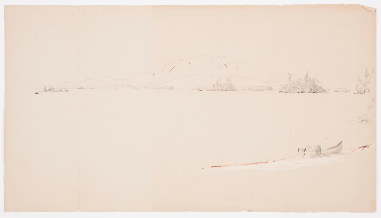 Kresba, jezero Millinocket, Maine, září 1878 od Frederic Edwin Church