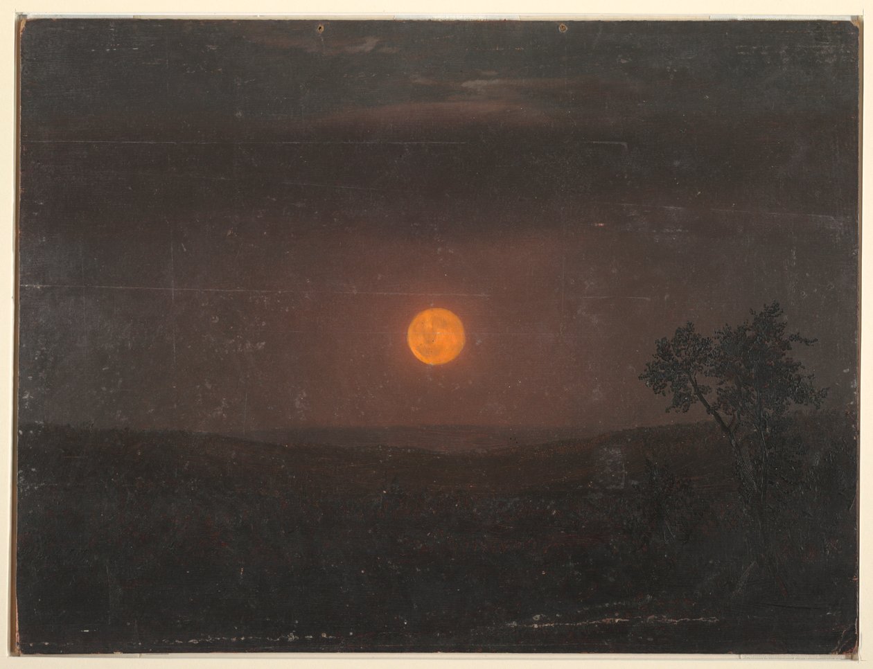 Kresba, Měsíční světlo, Churchova farma, asi 1865 od Frederic Edwin Church