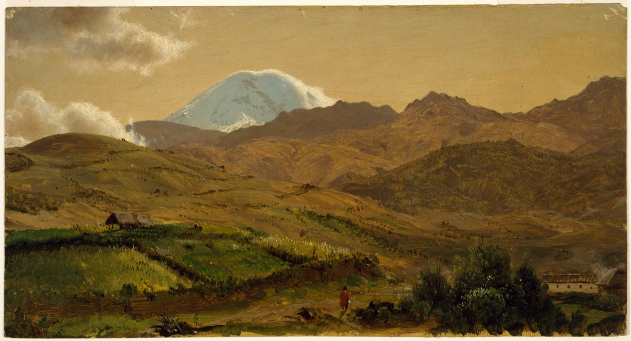 Kresba, hora Chimborazo, Ekvádor, 1857 od Frederic Edwin Church