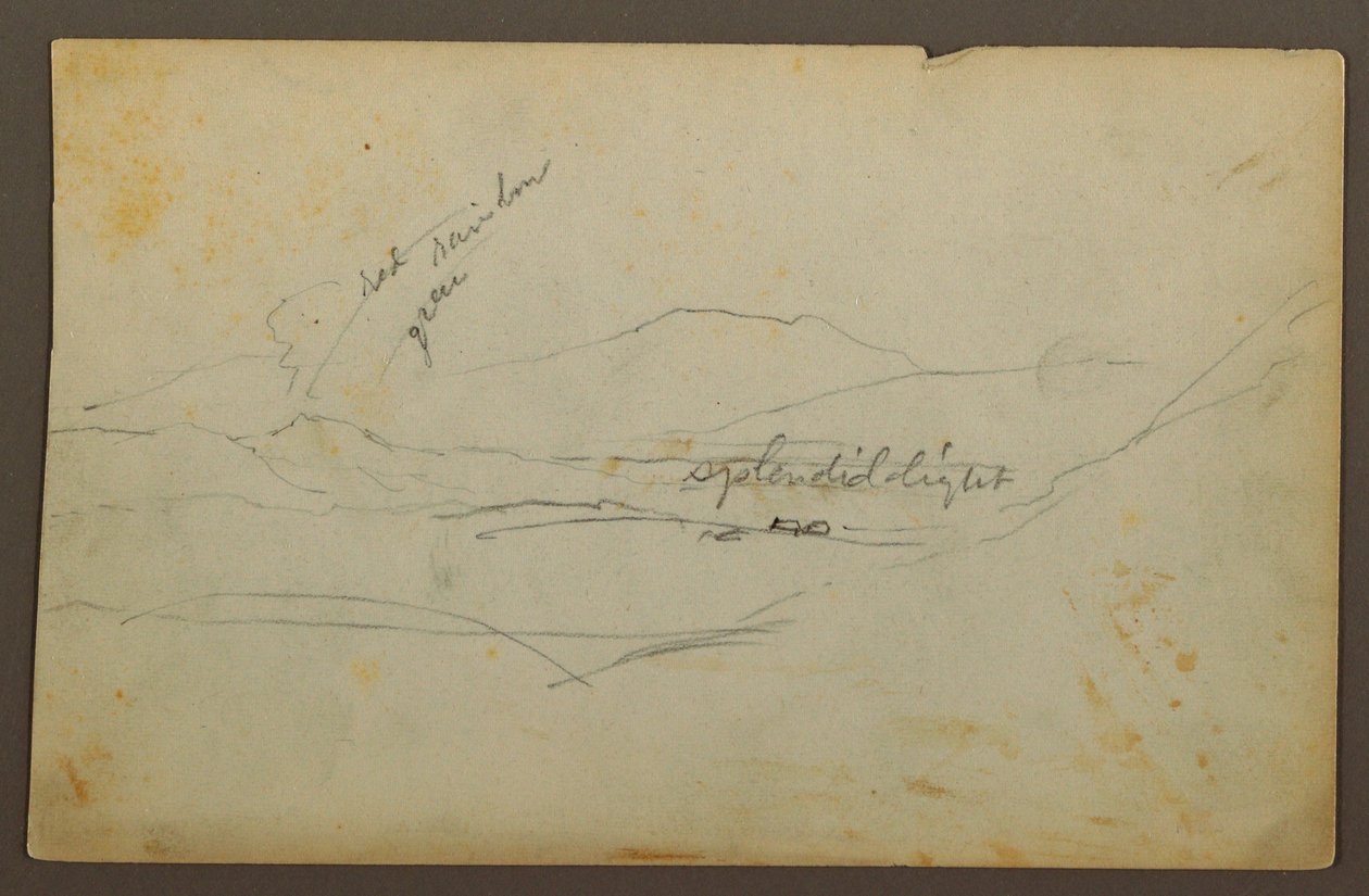 Kresba, Horská krajina, Kolumbie nebo Ekvádor, 1853 od Frederic Edwin Church
