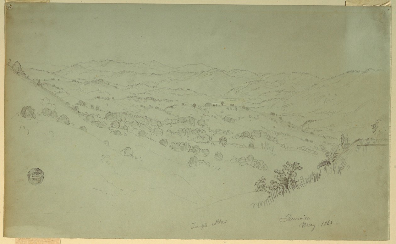 Kresba, Horská krajina, Jamajka, 1865 od Frederic Edwin Church