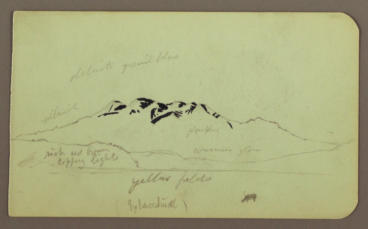 Kresba, Horská krajina, "Itaccihuatl"; Verso: Vrcholky hor, 1883 od Frederic Edwin Church