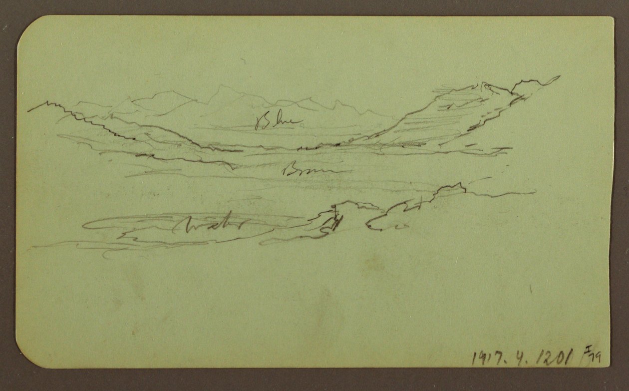 Kresba, Horská krajina; Verso: Krajina, 1883 od Frederic Edwin Church