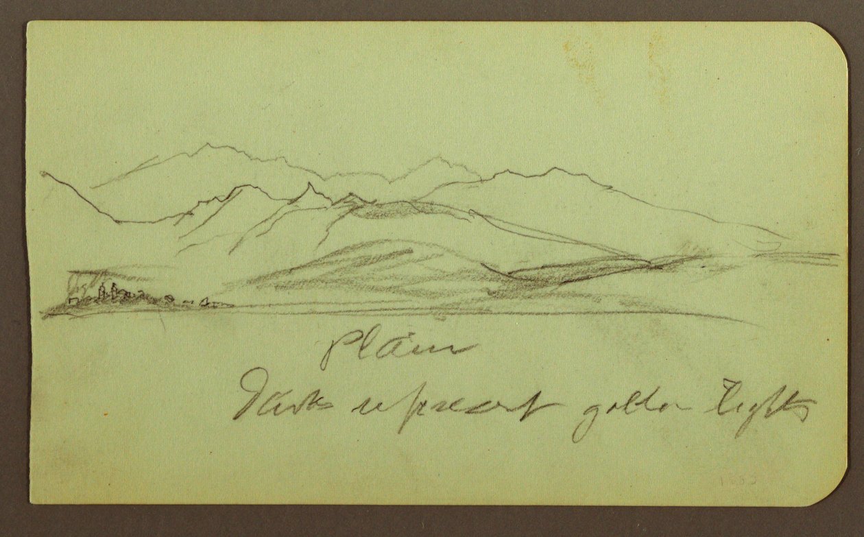 Kresba, Horská krajina; Verso: Horská krajina, postava, 1883 od Frederic Edwin Church