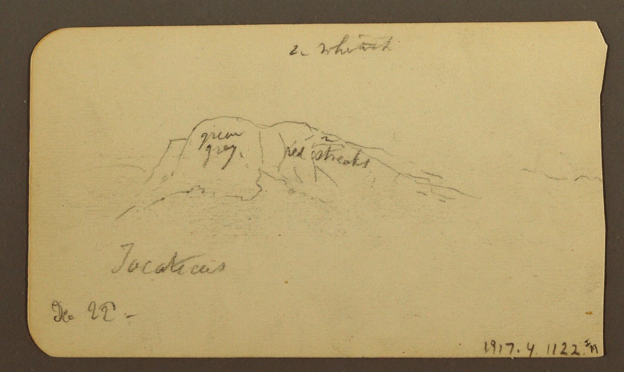 Kresba, Horské krajiny; Verso: Horský okraj, Tocatecas, 22. prosince 1884 od Frederic Edwin Church