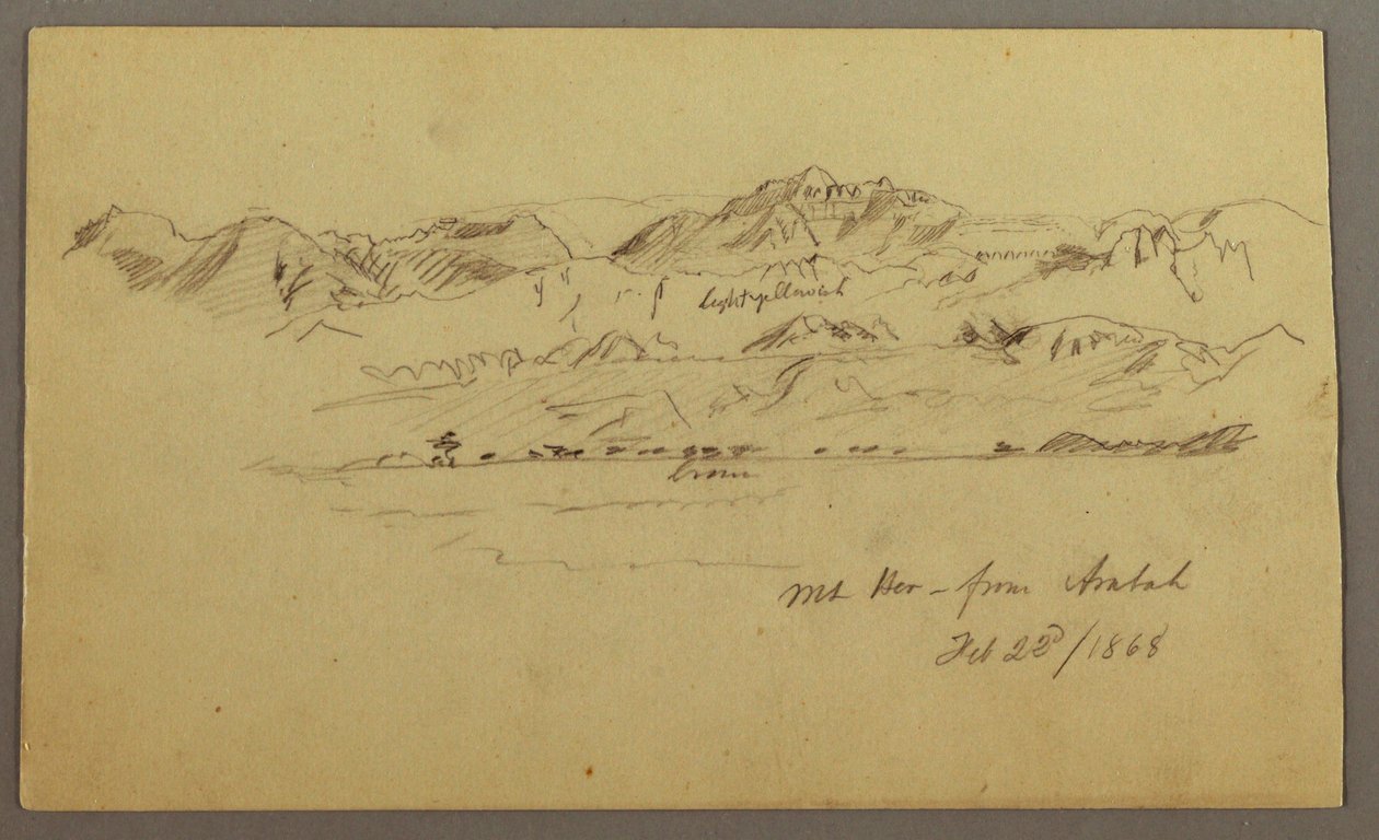 Kresba, Mountain Peaks, 22. února 1868 od Frederic Edwin Church