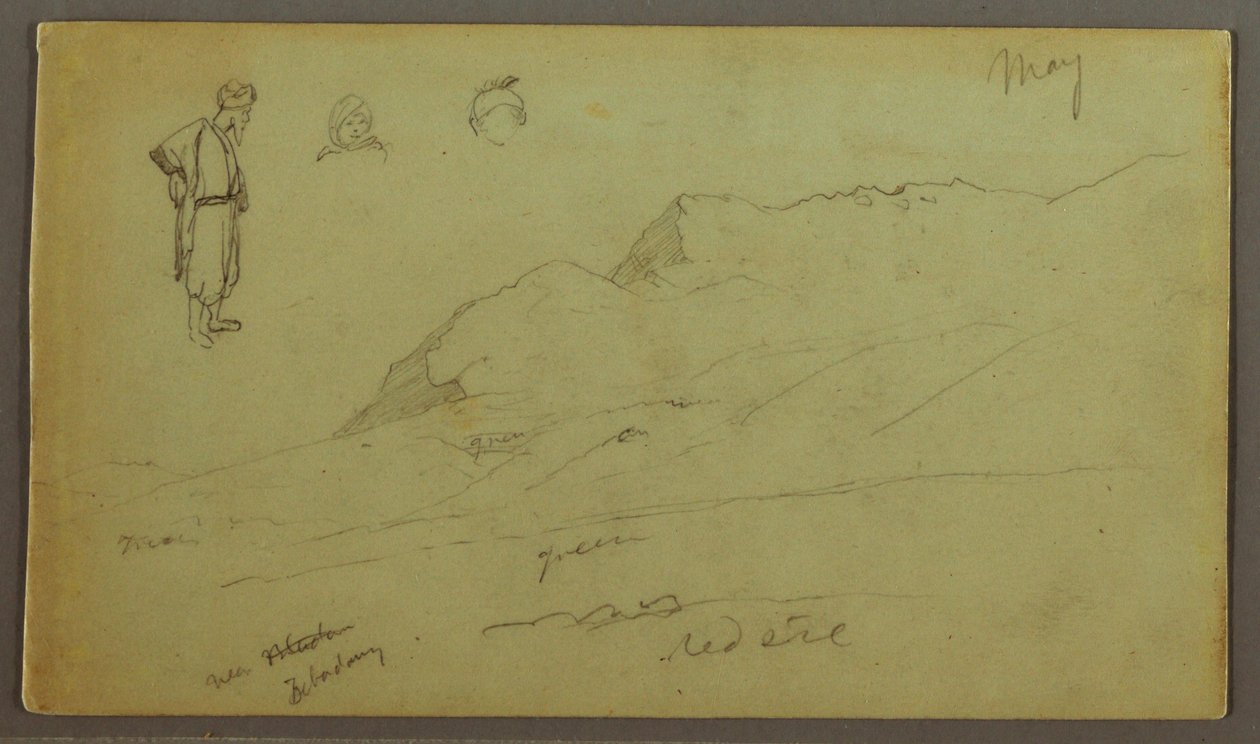 Kresba, Pohoří, figurální studie, květen, pravděpodobně 1868 od Frederic Edwin Church