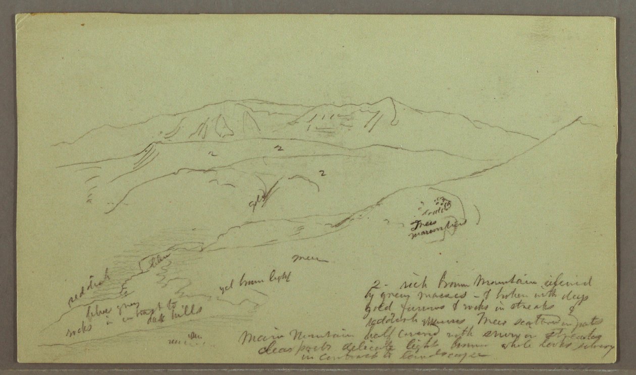 Kresba, horský masiv, pravděpodobně květen 1868 od Frederic Edwin Church
