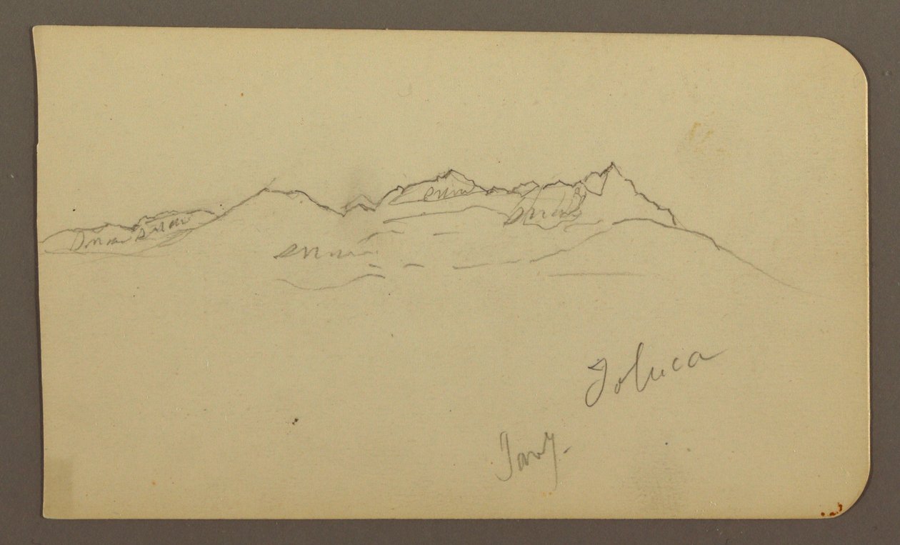 Kresba, Horské pásmo, Toluca; Verso: Steeple, Mountain Ranges, Toluca, 7. ledna 1885 od Frederic Edwin Church