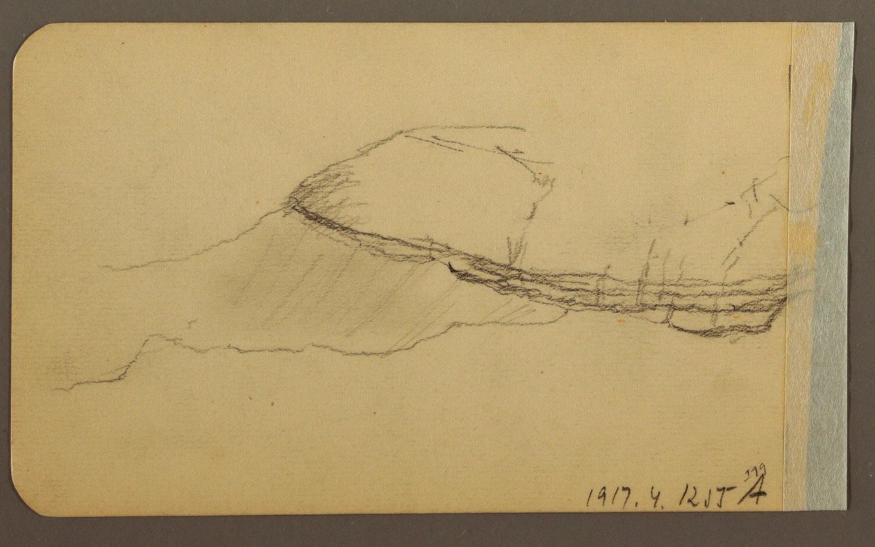 Kresba, Mountain Side, věžička; Verso: Mountain Side, 1889 od Frederic Edwin Church