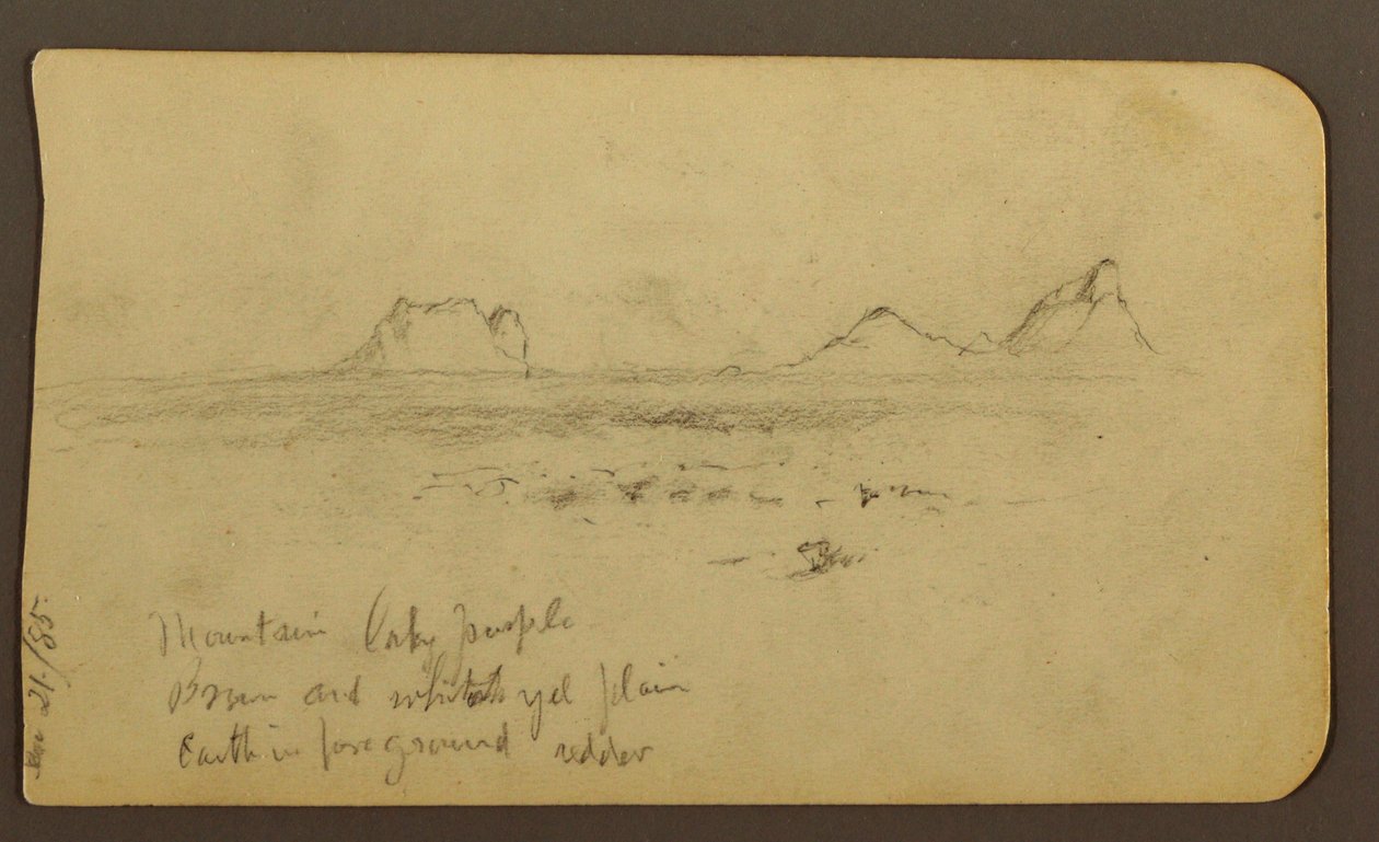 Kresba, Hory; Verso: Podhůří  amp; Horské pásmo, 21. prosince 1885 od Frederic Edwin Church