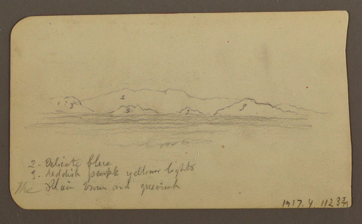 Kresba, Hory; Verso: Podhůří  amp; Horské pásmo, 21. prosince 1885 od Frederic Edwin Church