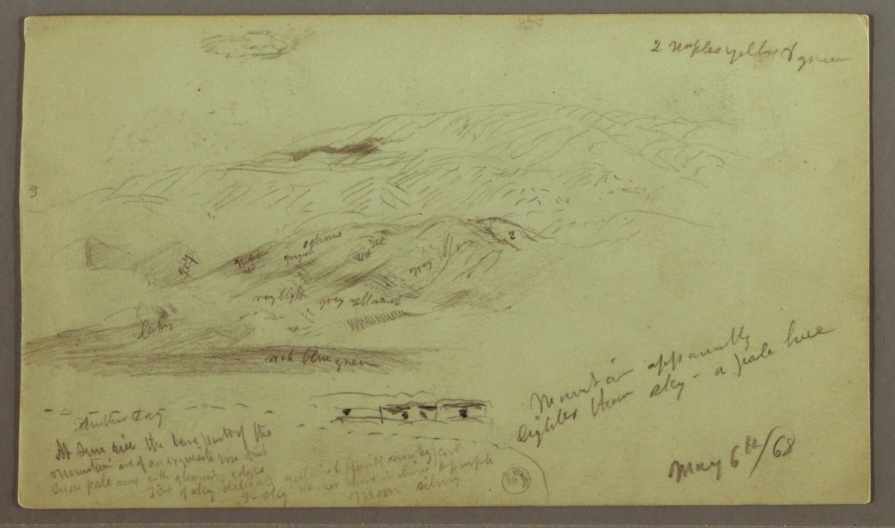 Kresba, Studie hor, 6. května 1868 od Frederic Edwin Church