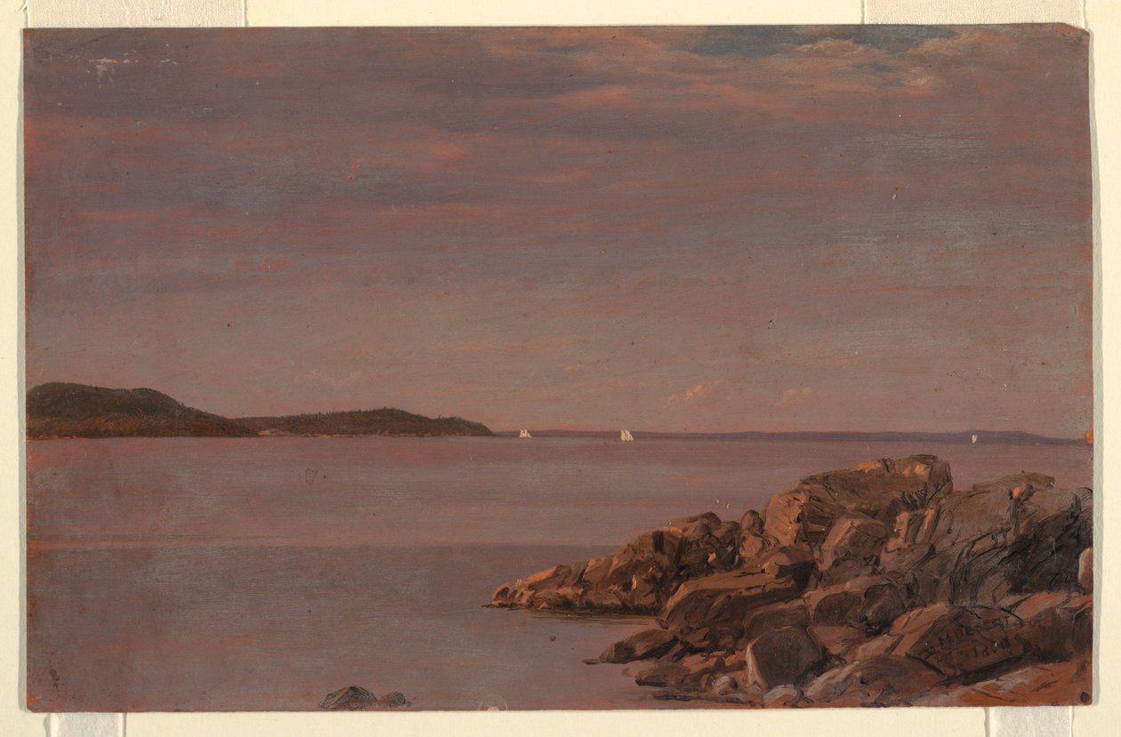 Kresba, Mt. Desert Island, pobřeží Maine, 1850 od Frederic Edwin Church