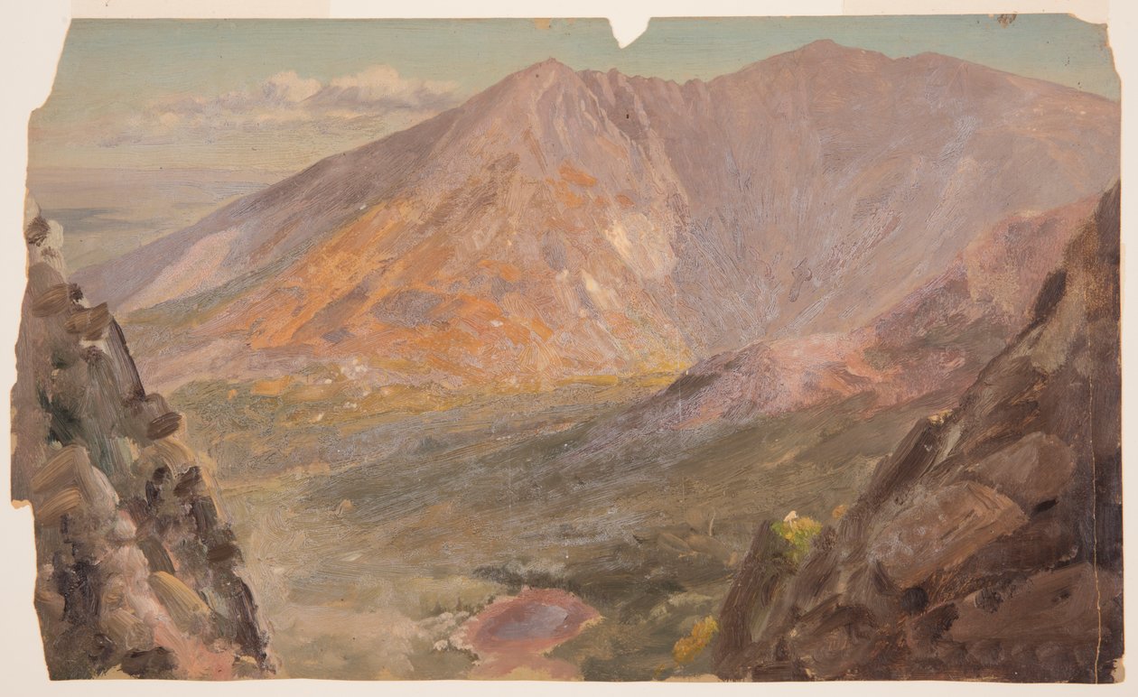 Kresba, Mt. Katahdin, Velká kotlina z hory South Turner, 1877 od Frederic Edwin Church
