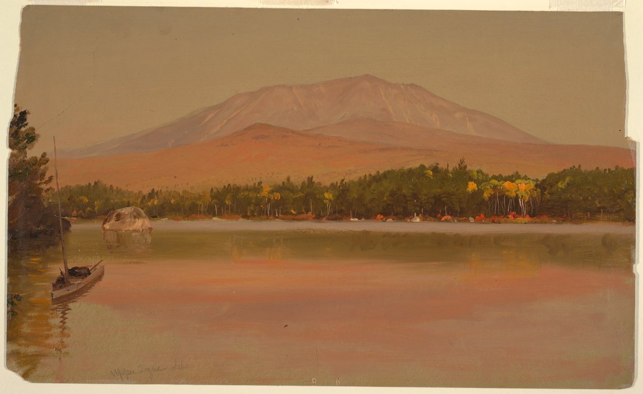 Kresba, hora Katahdin od rybníka Togue, 1875-80 od Frederic Edwin Church