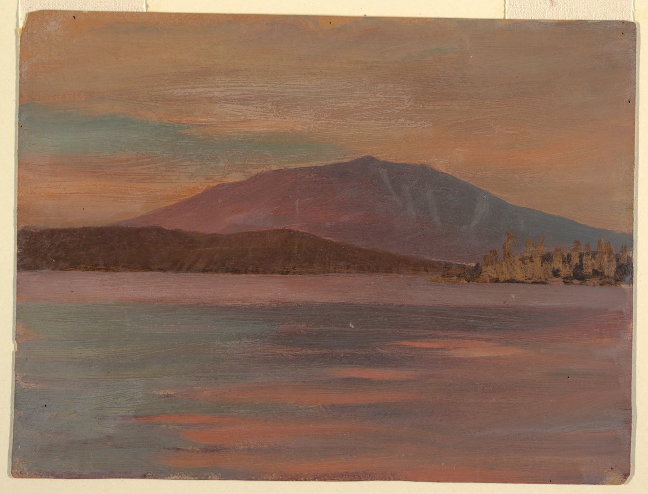 Kresba, hora Katahdin od rybníka Togue, 1877 od Frederic Edwin Church