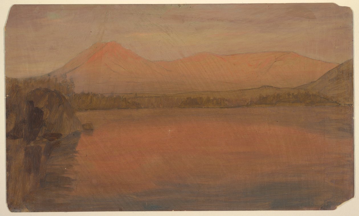 Kresba, Mts. Katahdin a Turner od jezera Katahdin, 1860-78 od Frederic Edwin Church
