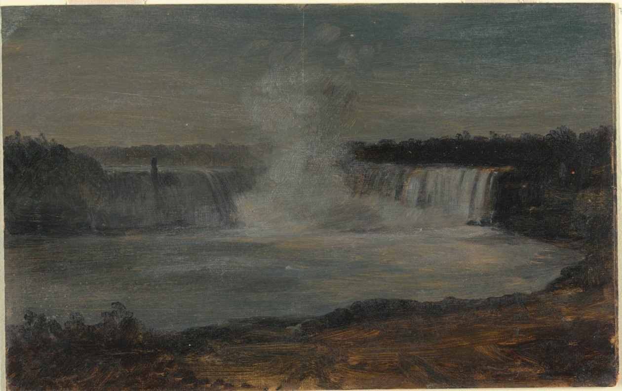 Kresba, Niagarské vodopády ve večerním světle, září 1856 od Frederic Edwin Church